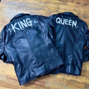 Zara Faux Leather Customize Print King and Queen